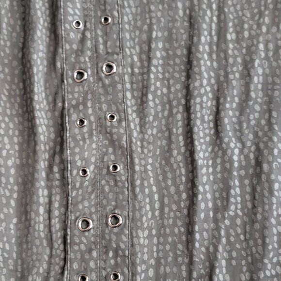 Jennifer Lopez, Sleeveless Flowy Blouse, Olive Green Print, Sz M - Picture 5 of 11